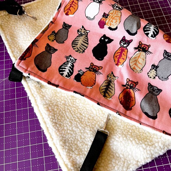 NWOT Pet Hammock * PINK CATS PRINT with straps BRAND NEW - Picture 2 of 11